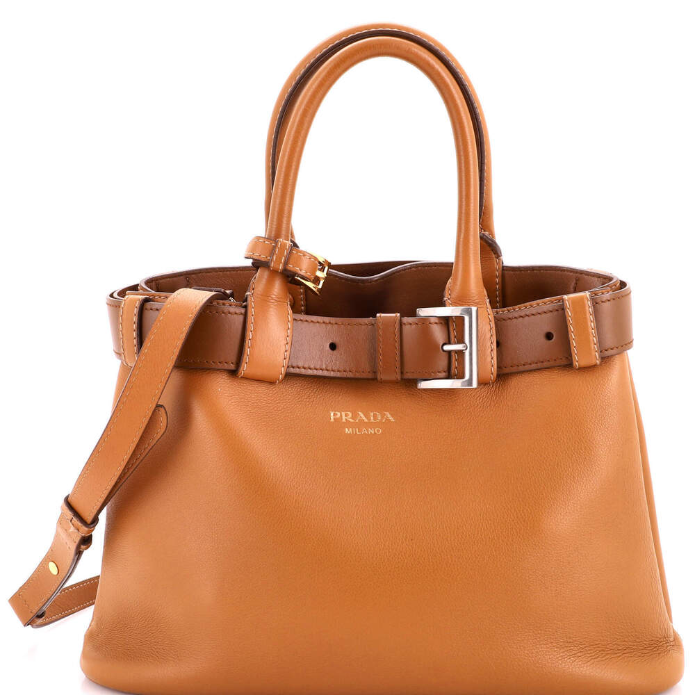 Prada Medium Buckle Belted Tote Bag